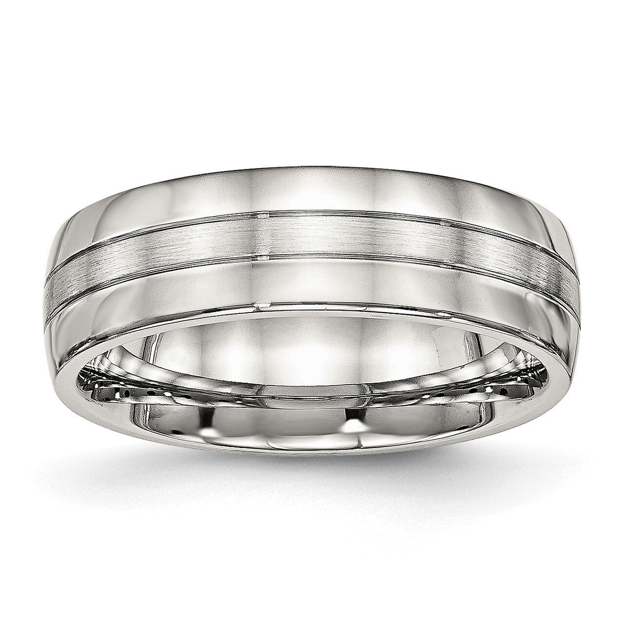 Grooved 6.50mm Band Stainless Steel Brushed and Polished SR507