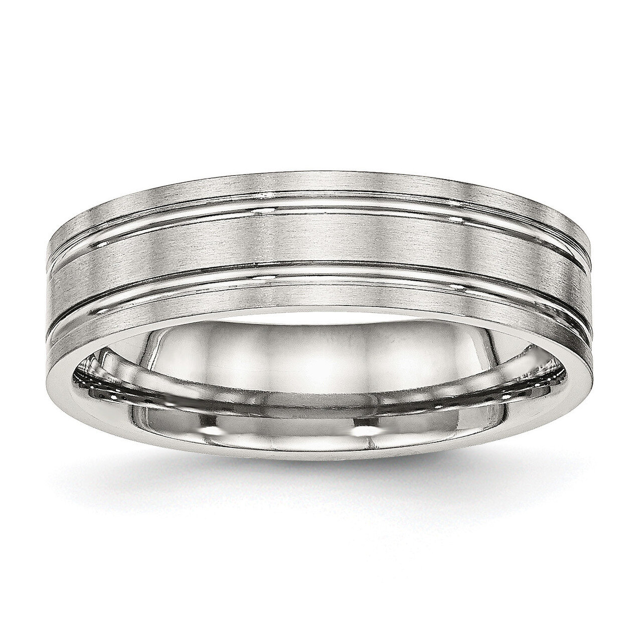 Ridged 6.00mm Band Stainless Steel Brushed and Polished SR509, MPN: SR509, 886774390130