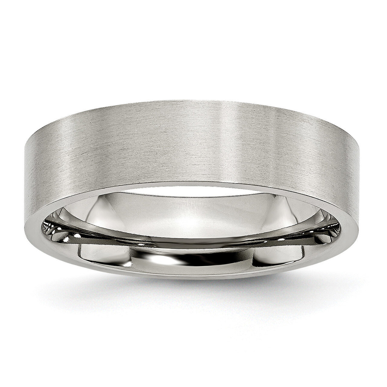 Flat 6mm Brushed Band Stainless Steel SR5 Engravable