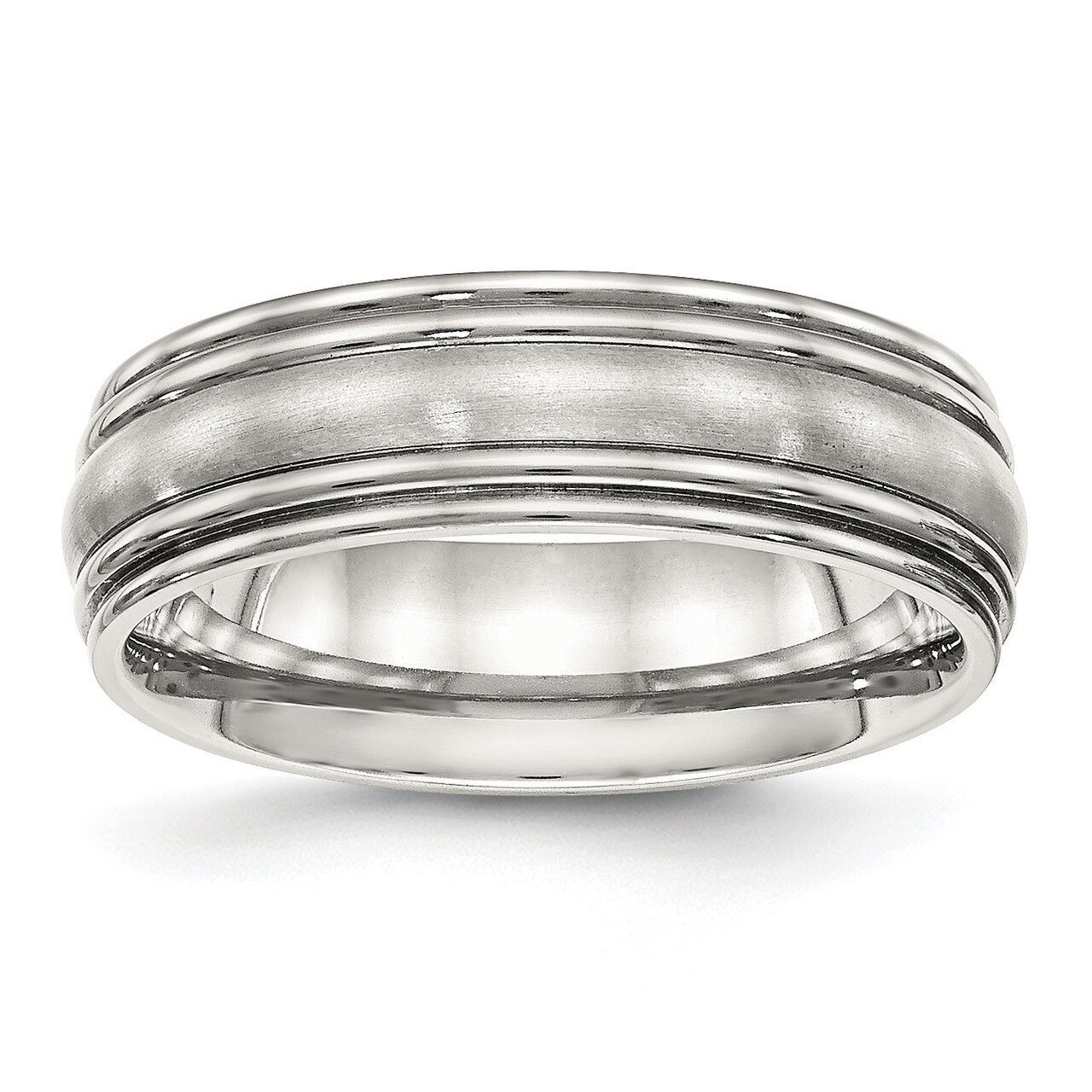 Ridged 7.00mm Band Stainless Steel Brushed and Polished SR510, MPN: SR510, 886774390253