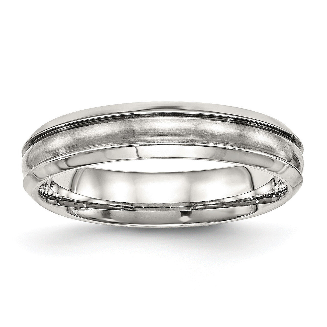 Ridged 5.00mm Band Stainless Steel Brushed and Polished SR512, MPN: SR512, 886774390543