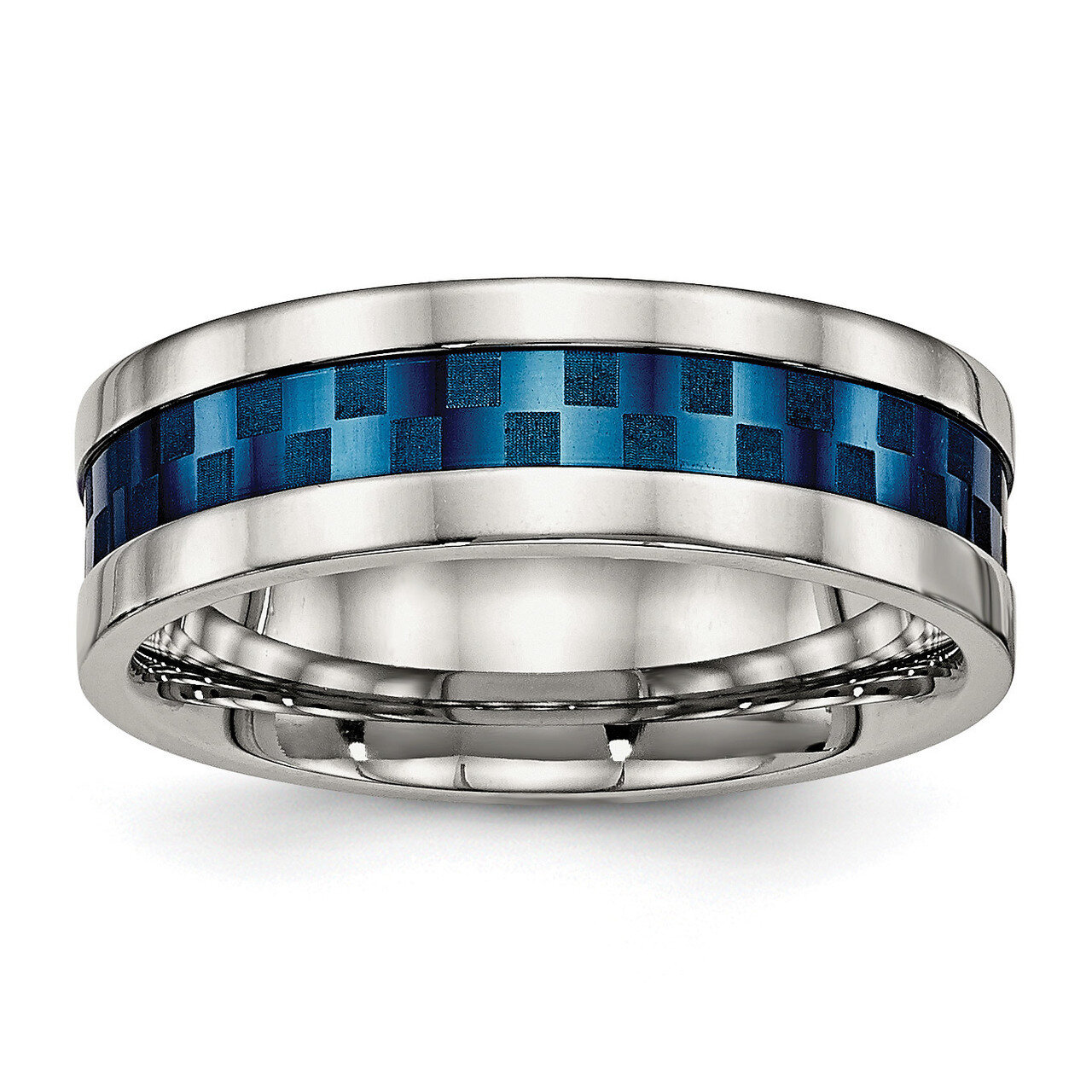 Blue IP-plated 7.00mm Band Stainless Steel Polished SR517
