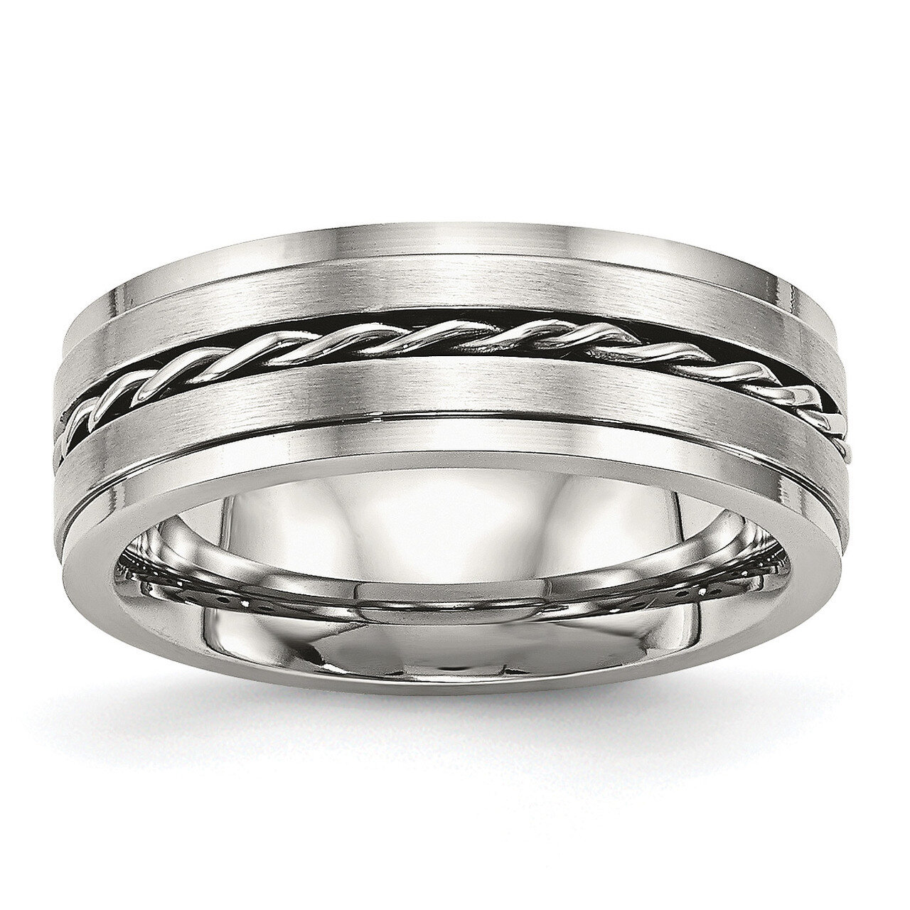 Twisted 7.00mm Band Stainless Steel Brushed and Polished SR519, MPN: SR519, 886774390802