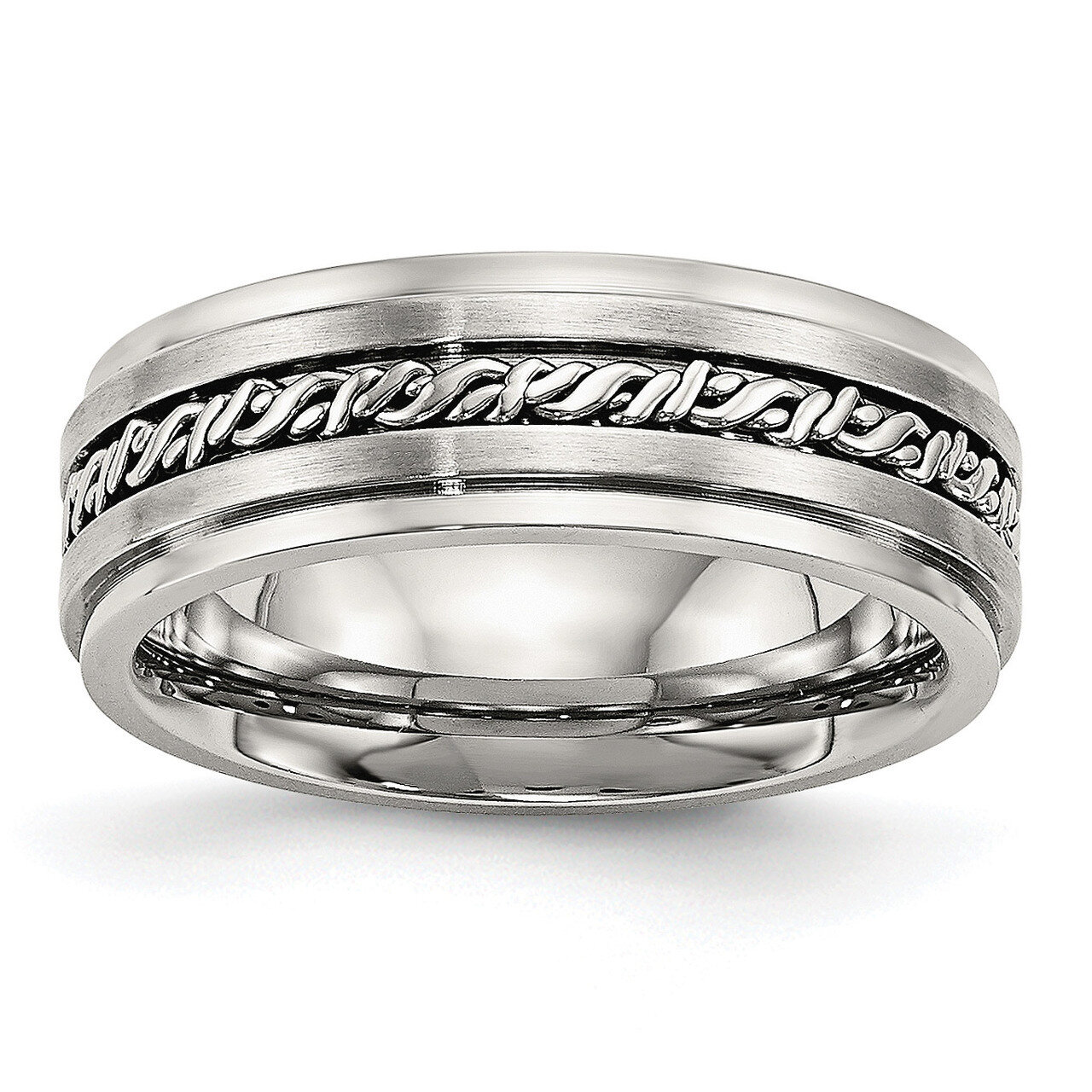 Braided 7.00mm Band Stainless Steel Brushed and Polished SR525, MPN: SR525, 886774391212