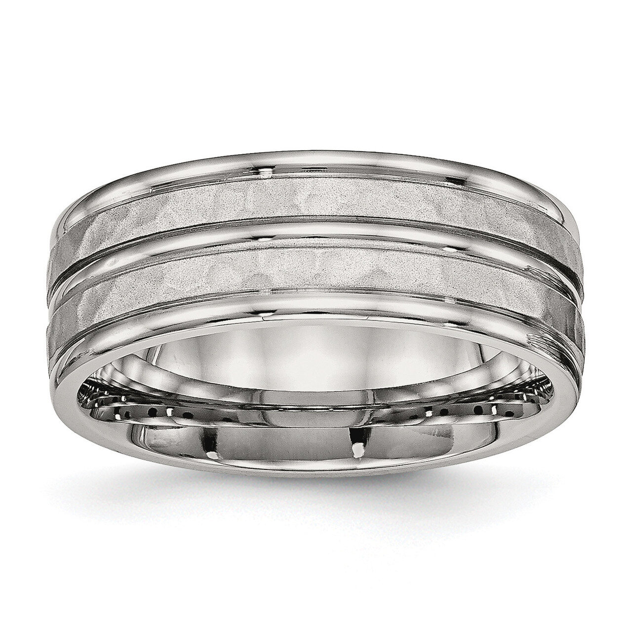 Hammered and Grooved 8.00mm Band Stainless Steel Polished SR529, MPN: SR529, 886774391601