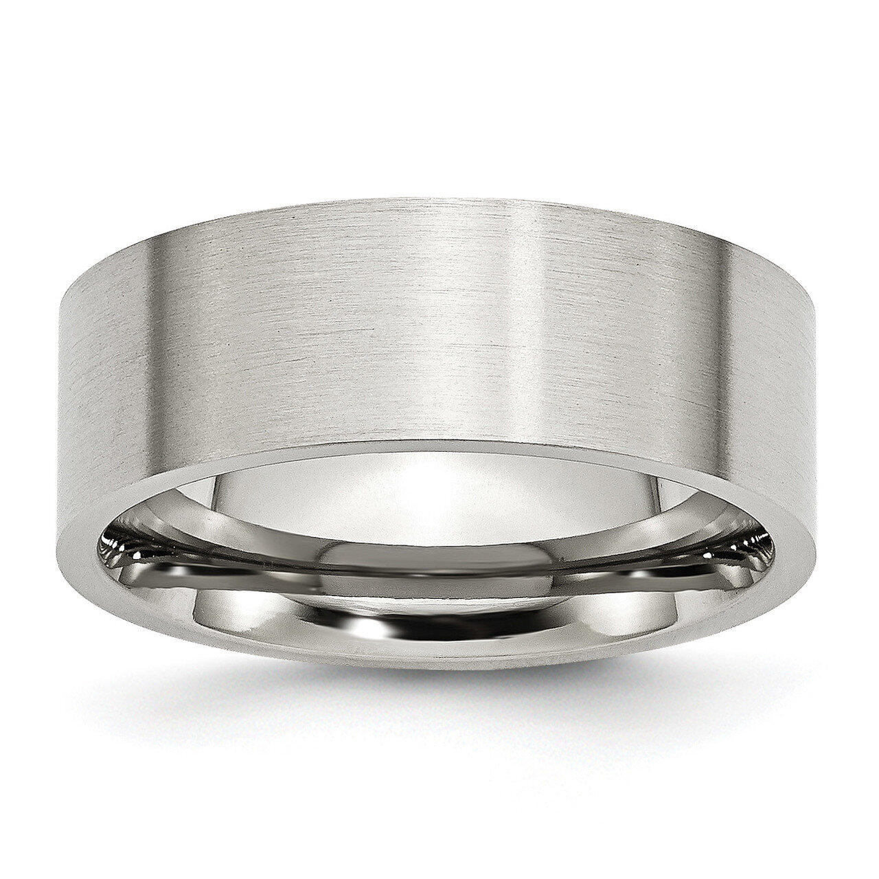 Flat 8mm Brushed Band Stainless Steel SR6 Engravable
