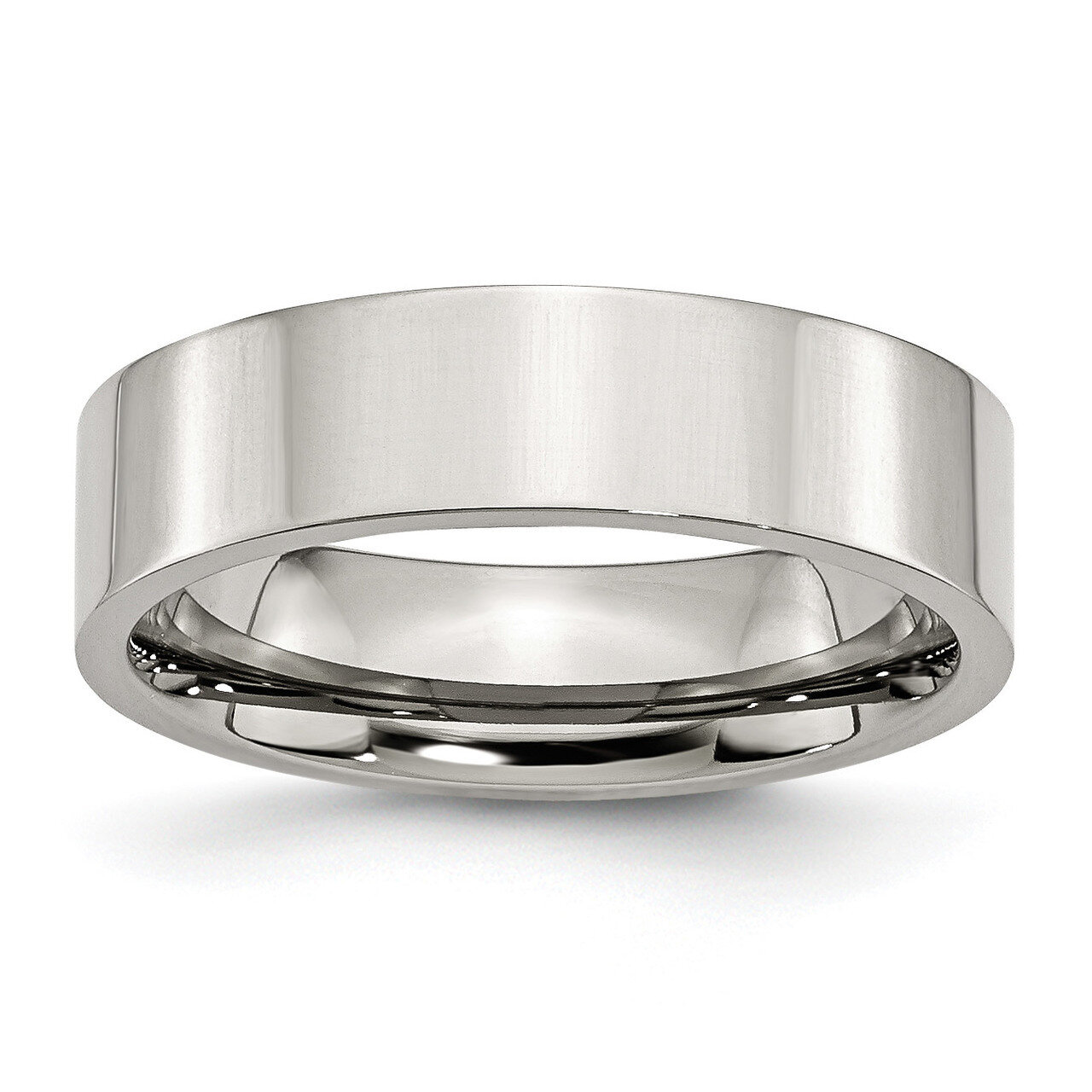 Flat 6mm Polished Band Stainless Steel SR8 Engravable, MPN: SR8, 883957737256