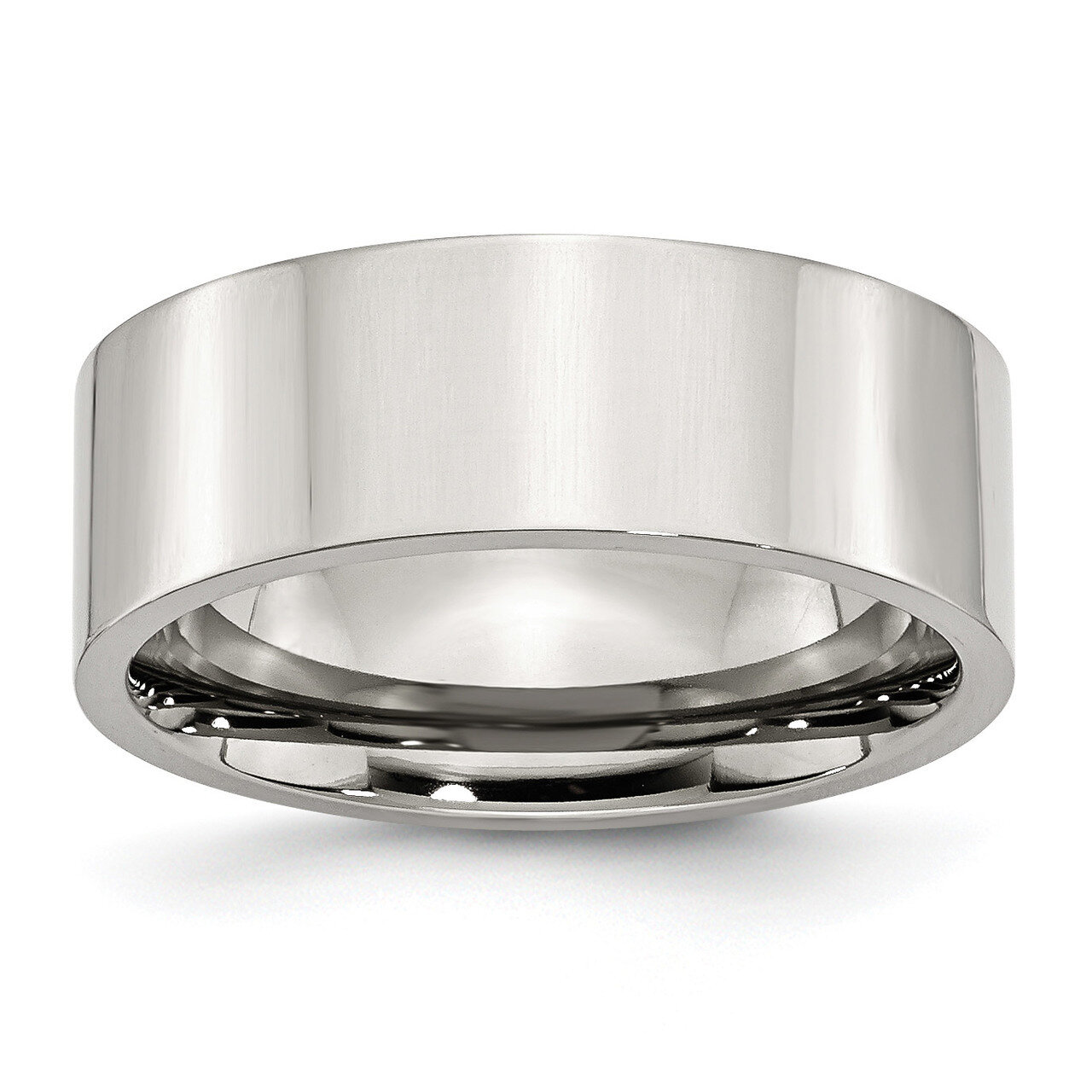 Flat 8mm Polished Band Stainless Steel SR9 Engravable