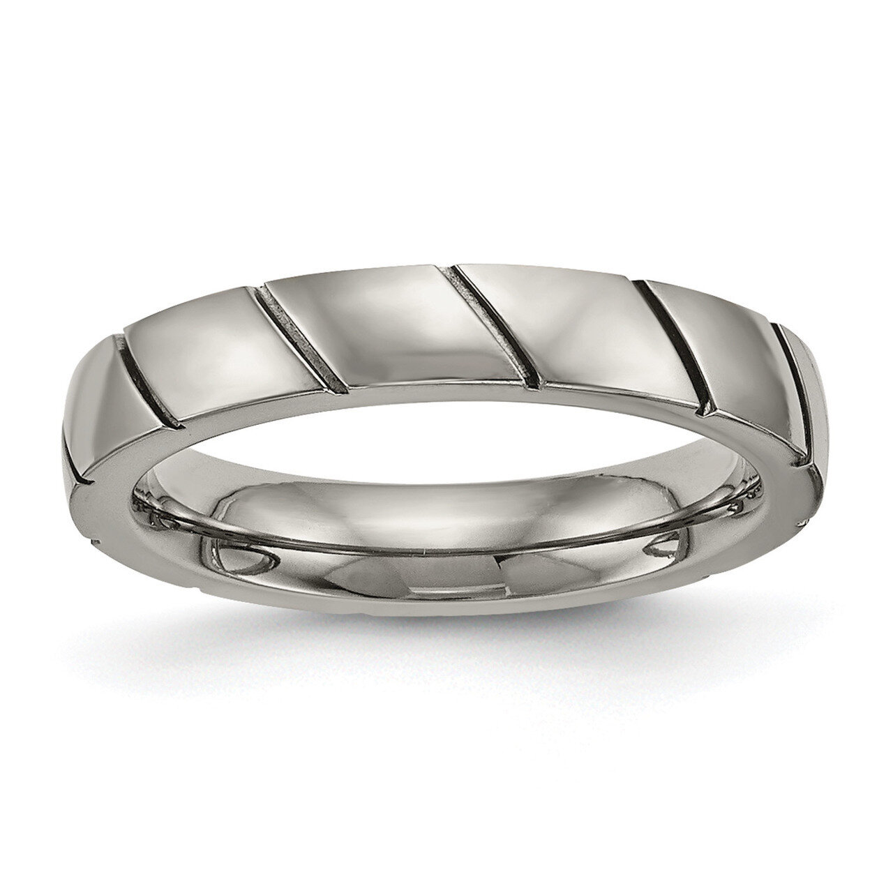 Ring Titanium Polished Grooved TB482