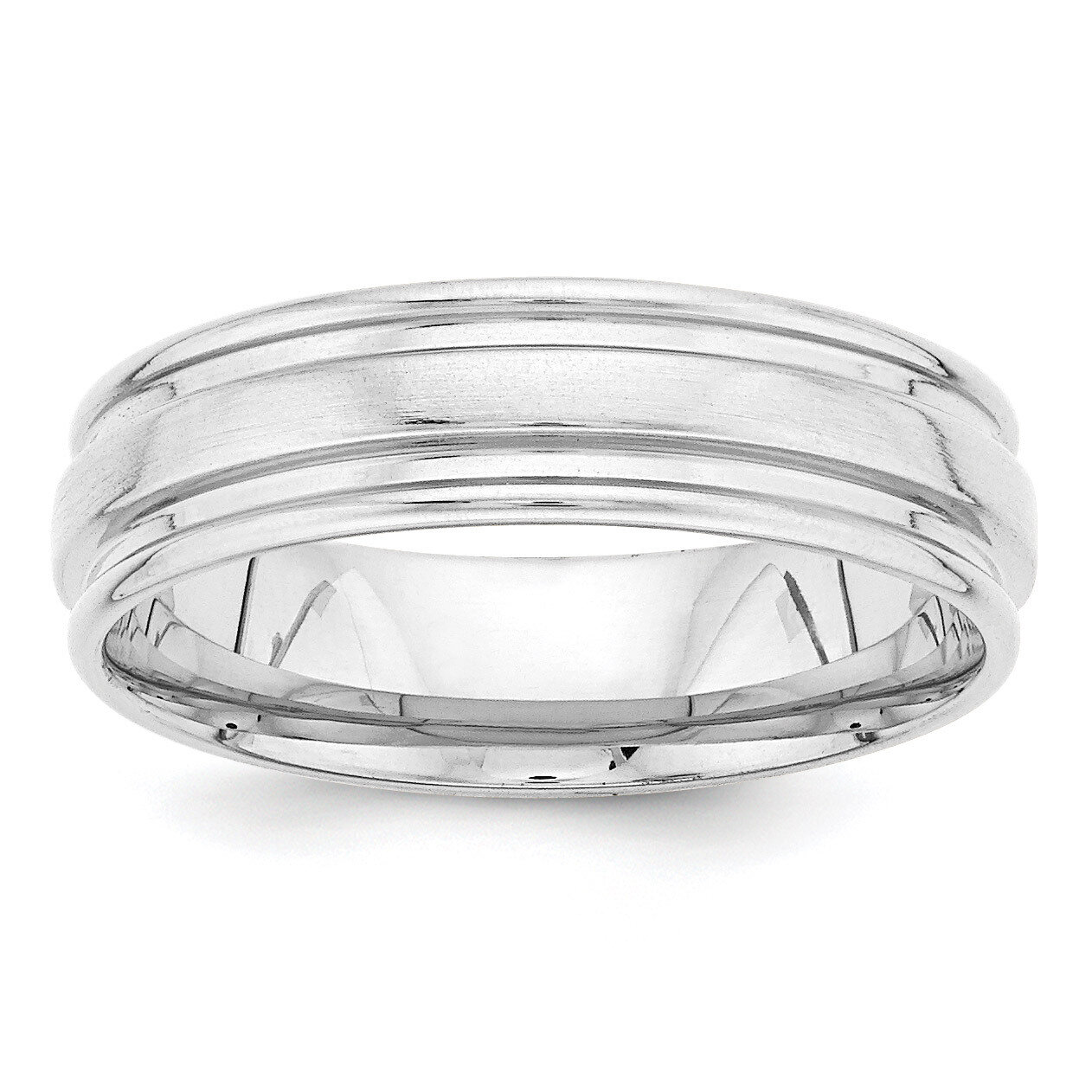 Heavy Comfort Fit Fancy Band 14k White Gold WB118