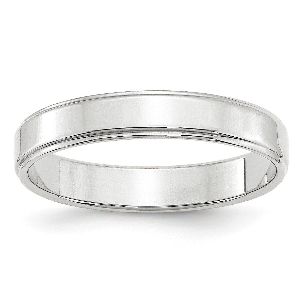 4mm Flat with Step Edge Band 14k White Gold WFLE040 Engravable, MPN: WFLE040, 886774463629