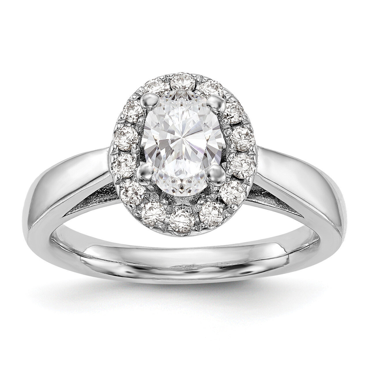Oval Halo Engagement Diamond Semi-mount Ring 14k White Gold RM2040E-100-WAA