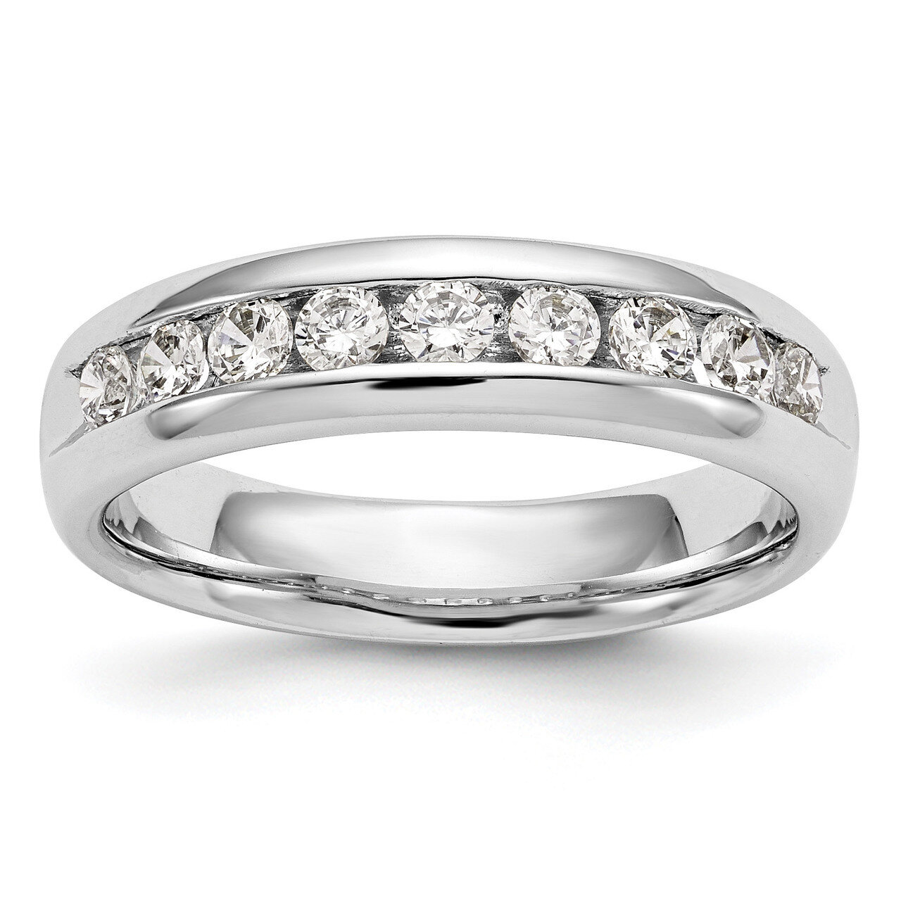 9-Stone Diamond Channel Band 14k White Gold RM3313B-071-WAA, MPN: RM3313B-071-WAA, 883957866147