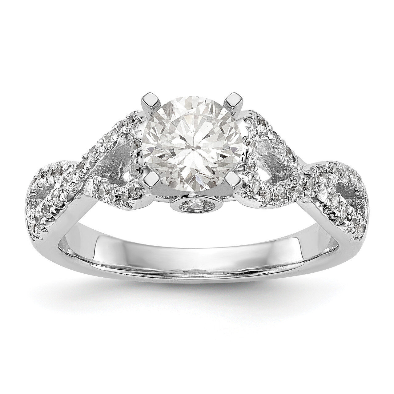 Peg Set Diamond Semi-mount Infinity Engagement Ring 14k White Gold RM2564E-039-WAA