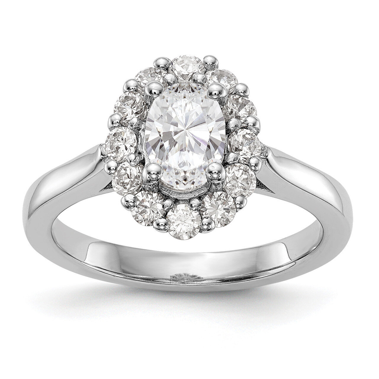 Oval Halo Engagement Diamond Semi-mount Ring 14k White Gold RM2034E-100-WAA
