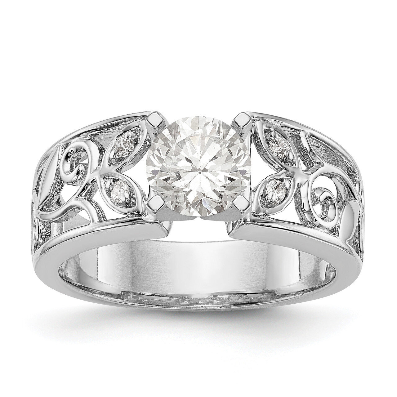 Diamond Peg Set Engagement Ring 14k White Gold RM2834E-005-WAA, MPN: RM2834E-005-WAA, 883957800271