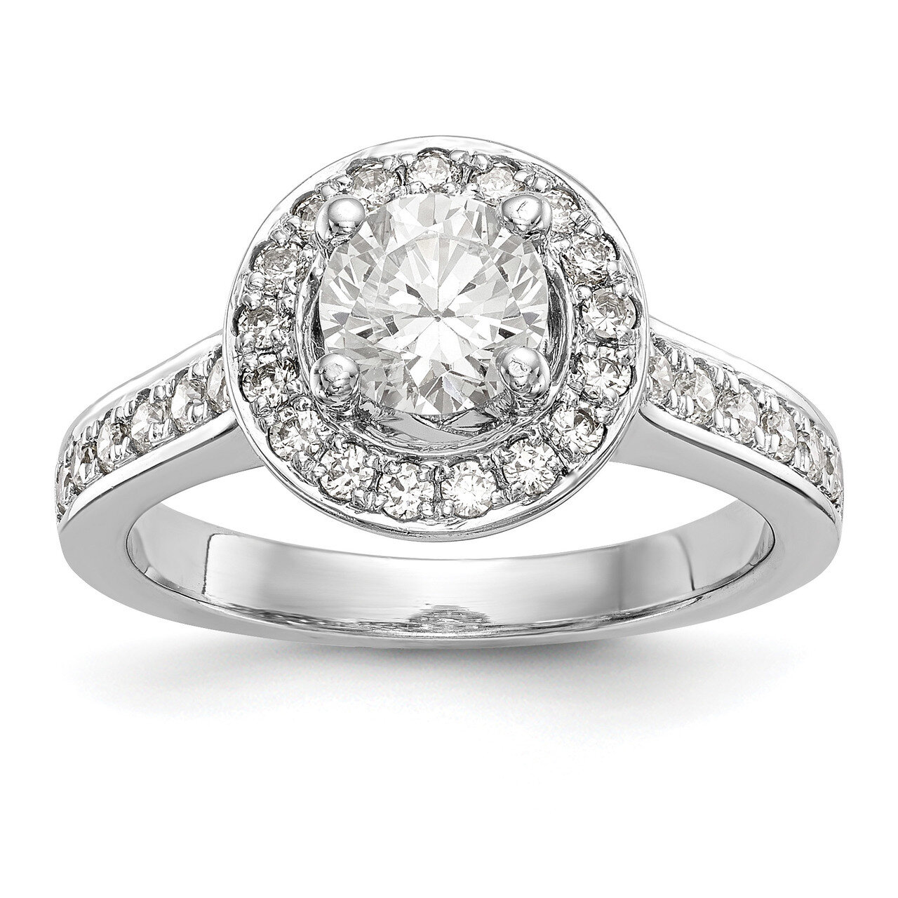 Round Diamond Semi-Mount Halo Engagement Ring 14k White Gold RM2094E-100-WAA, MPN: RM2094E-100-WAA,…