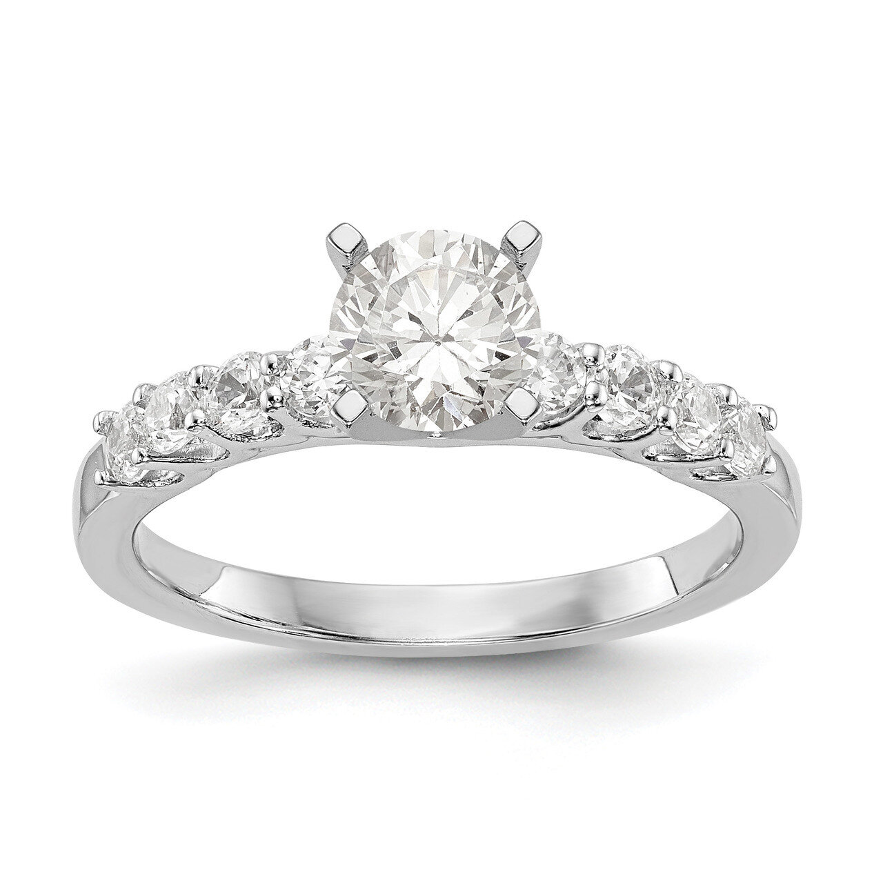 Diamond Peg Set Engagement Ring 14k White Gold RM2773E-040-WAA