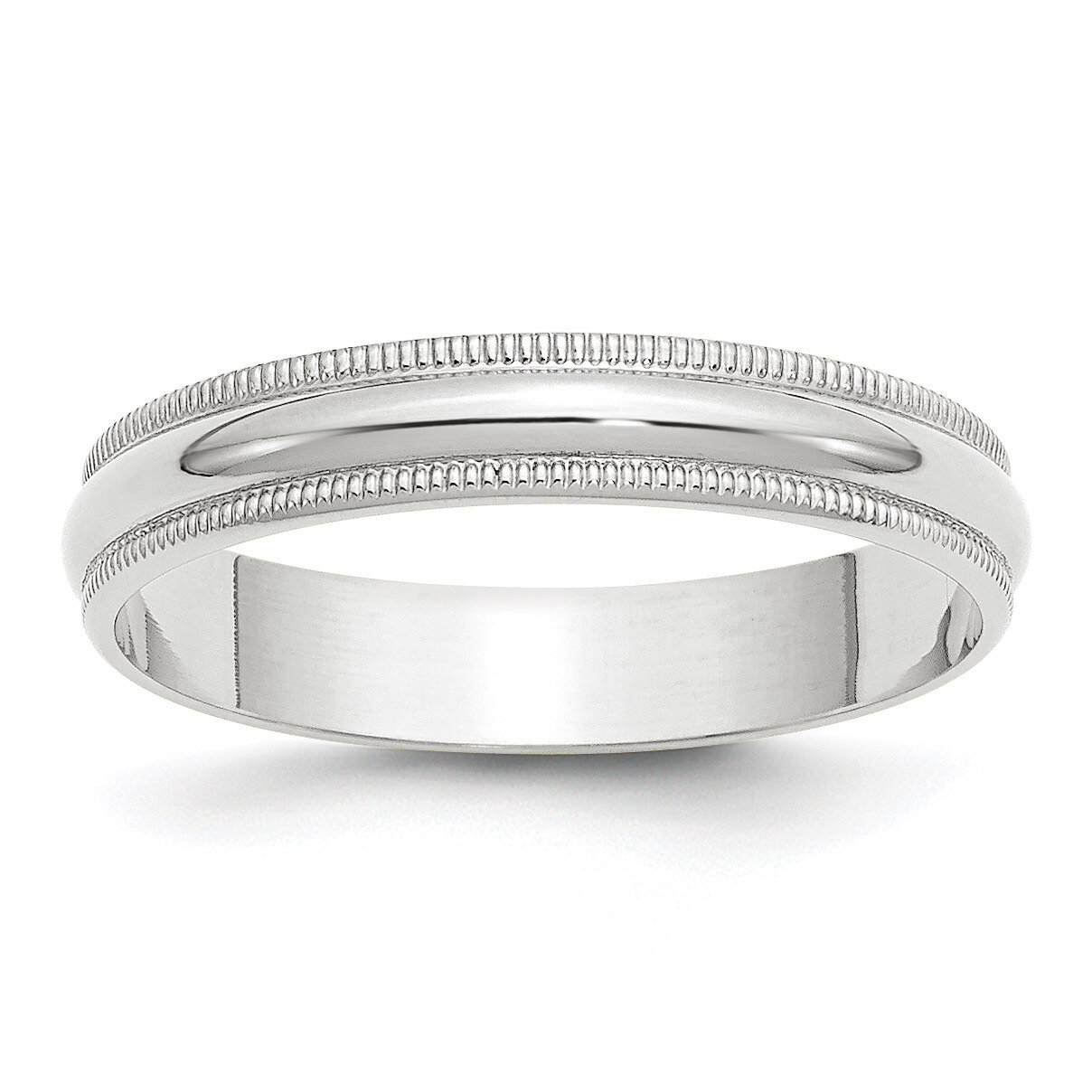 4mm Lightweight Milgrain Half Round Band 14k White Gold WML040 Engravable, MPN: WML040, 886774472430