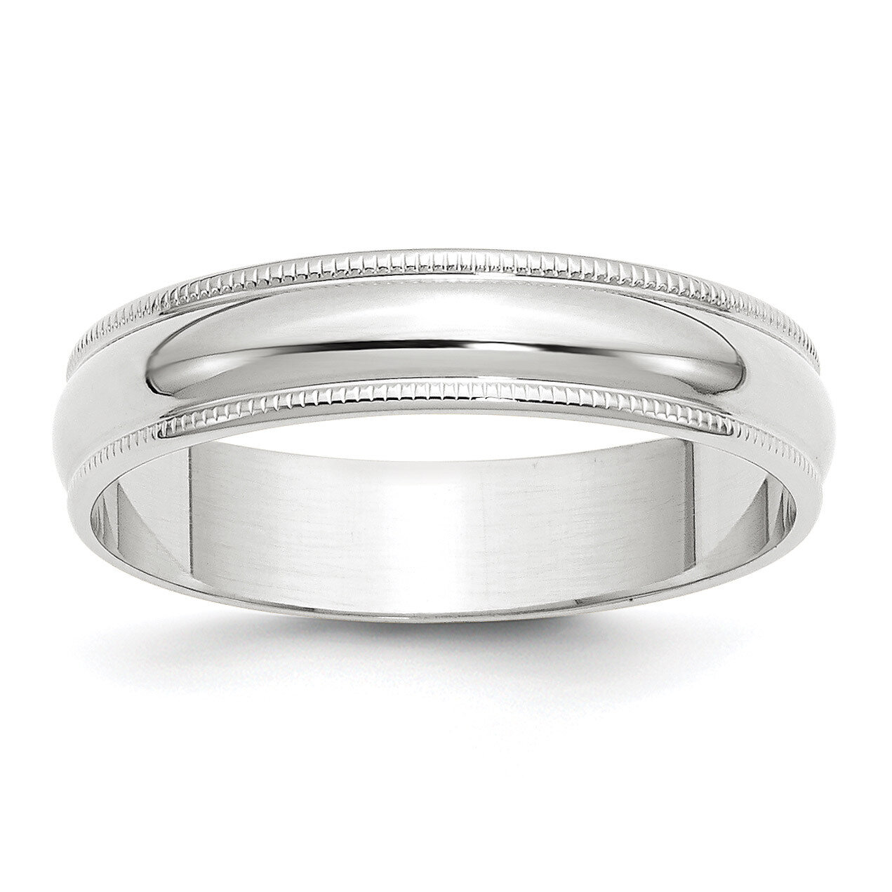 5mm Lightweight Milgrain Half Round Band 14k White Gold WML050 Engravable, MPN: WML050, 886774472645