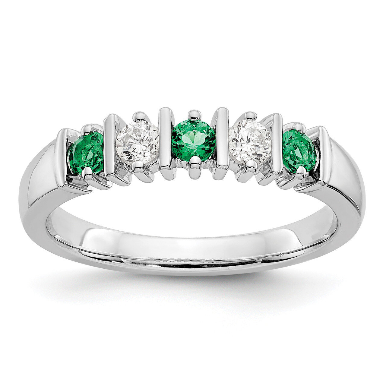 Diamond with Emerald Band 14k White Gold RM3289B-EM-019-WAA