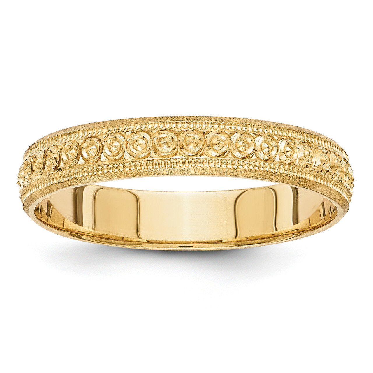 3mm Design Etched Wedding Band 14k Gold XWB249, MPN: XWB249, 658226124613