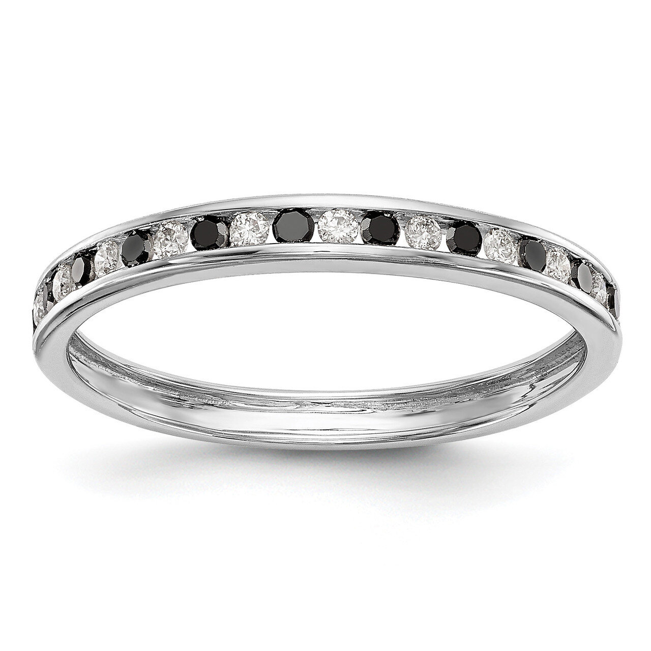 Black &amp; White Diamond Band 14k White Gold RM3437B-BK-025-WAA, MPN: RM3437B-BK-025-WAA, RM3437B-BK-0…