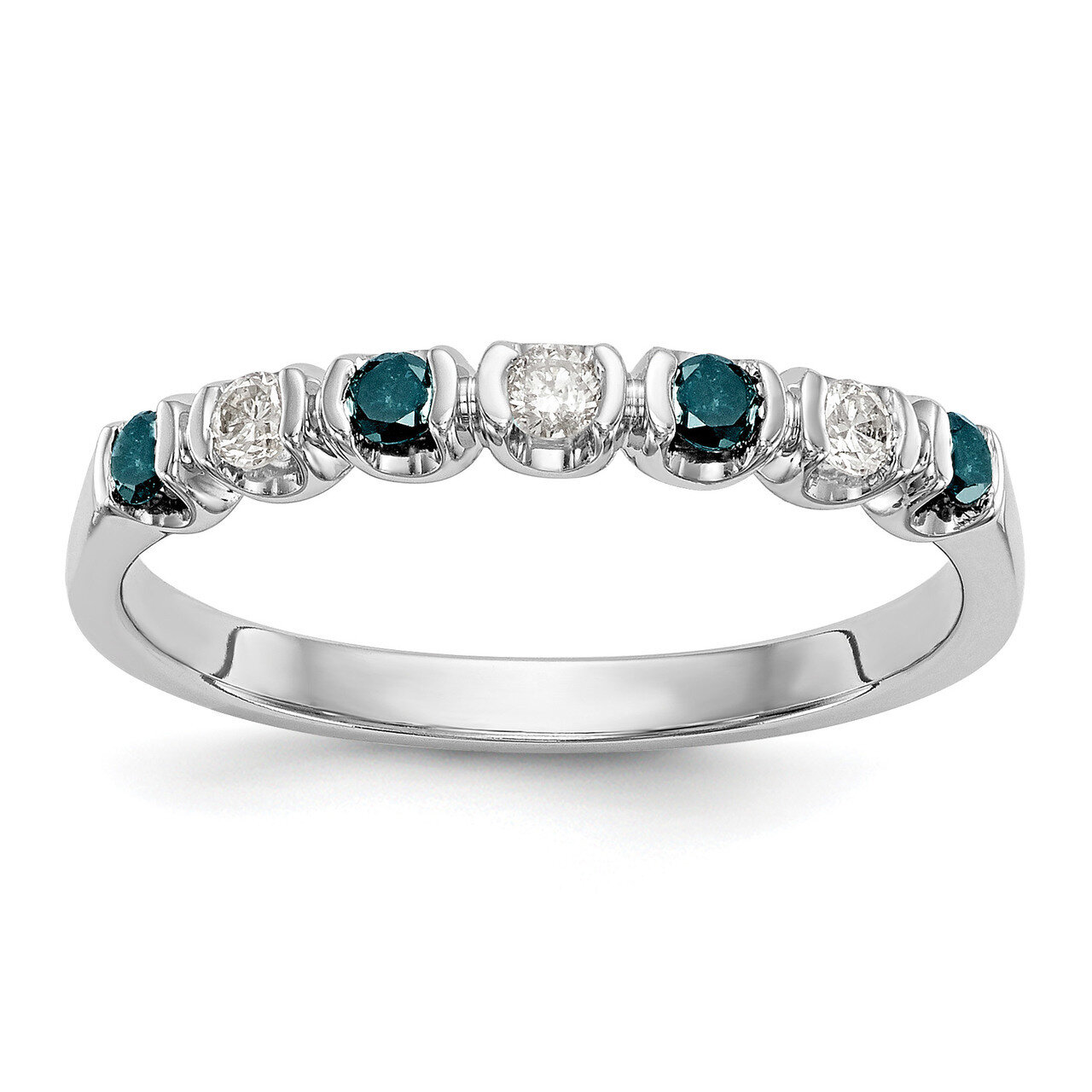 Blue &amp; White Diamond Band 14k White Gold RM3439B-BD-025-WAA, MPN: RM3439B-BD-025-WAA, RM3439B-BD-02…
