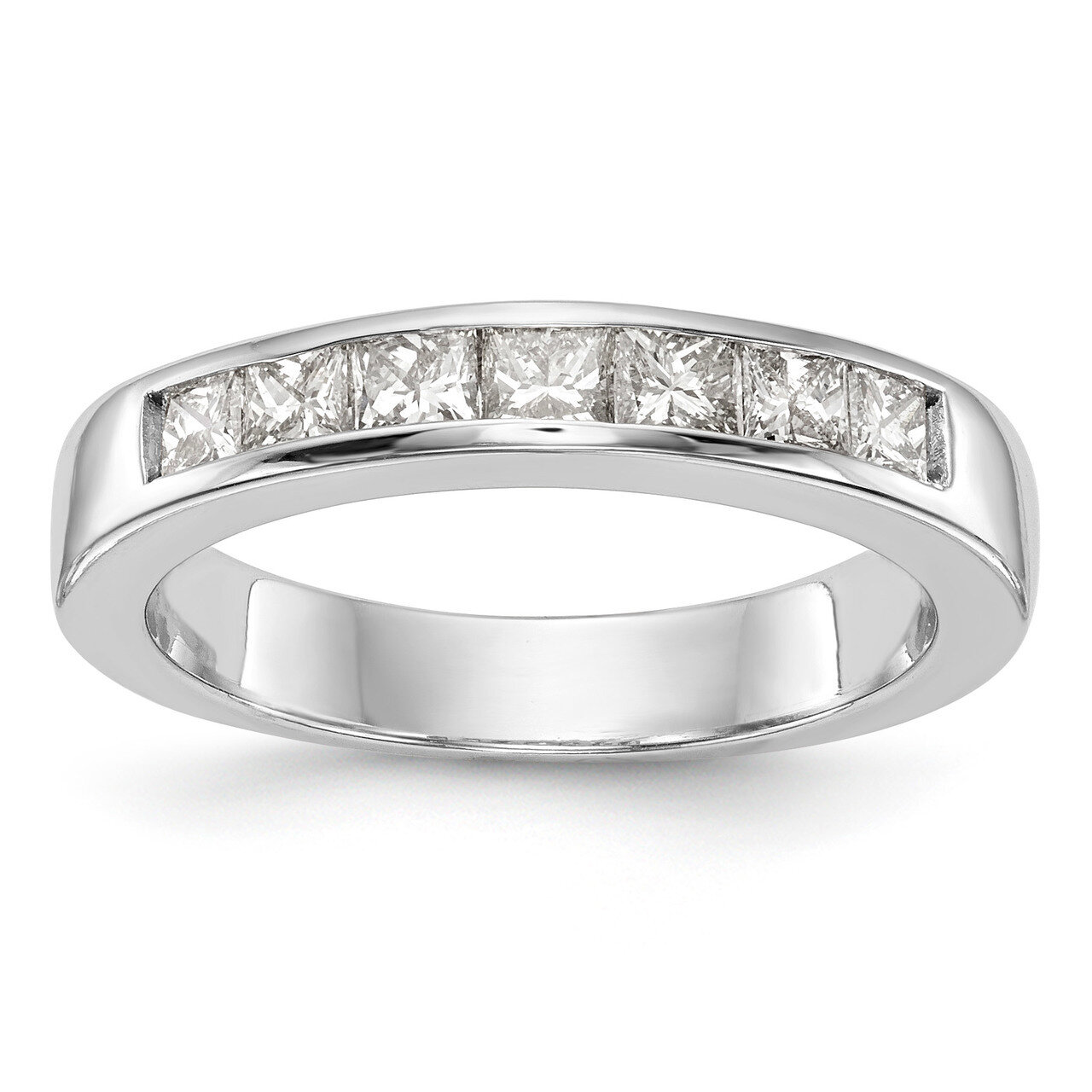7-Stone Diamond Channel Band 14k White Gold RM3301B-075-WAA, MPN: RM3301B-075-WAA, RM3301B-075-WAA_…