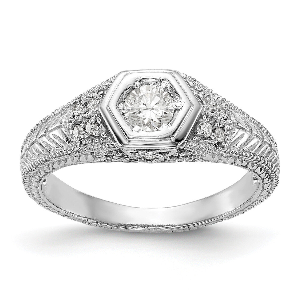 Diamond Semi-Mount Engagement Ring 14k White Gold RM2628E-020-WAA