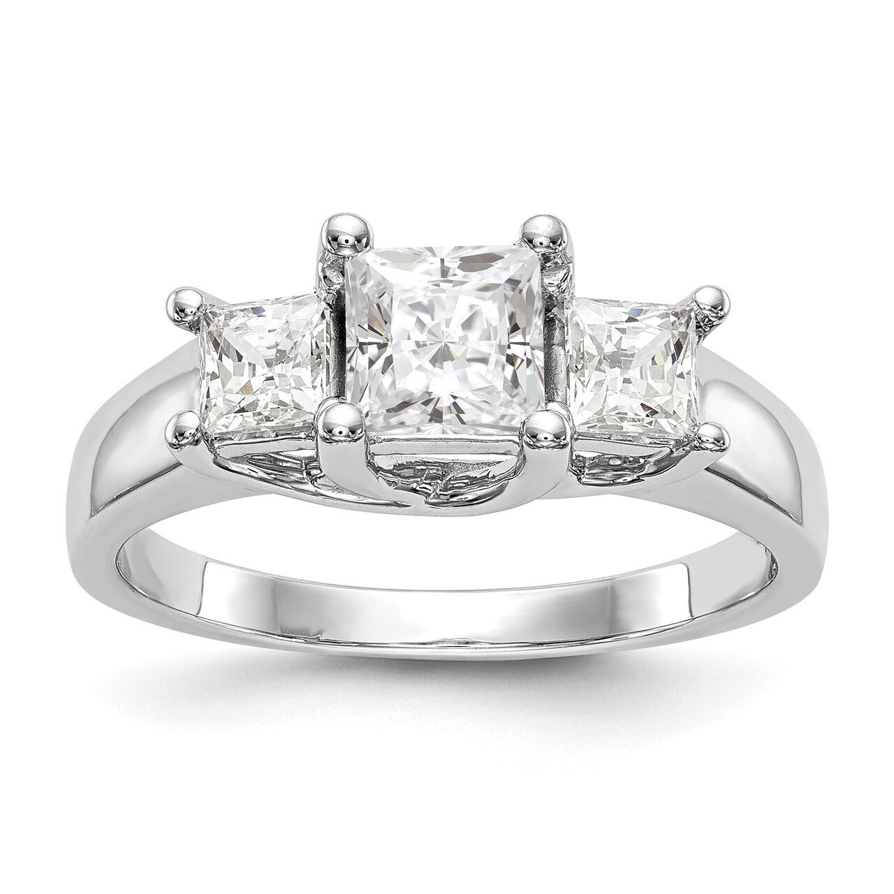 3-Stone Diamond Semi-Mount Engagement Ring 14k White Gold RM2995E-075-WAA