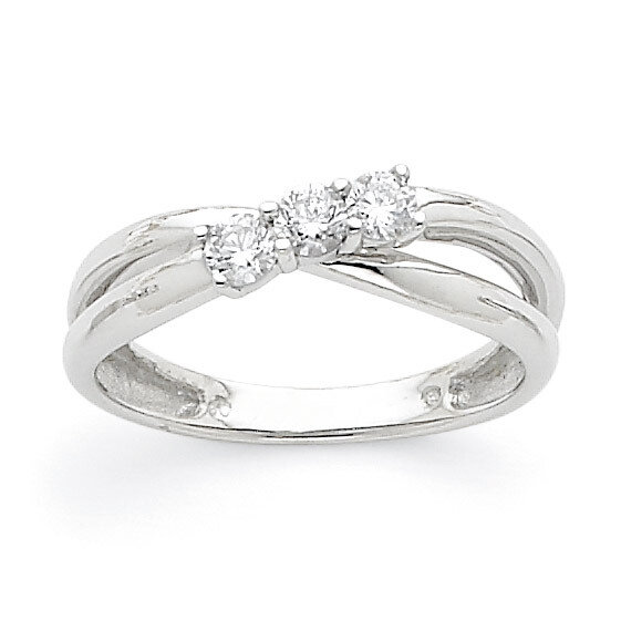 Diamond Three-Stone Ring 14k White Gold Y3639AA