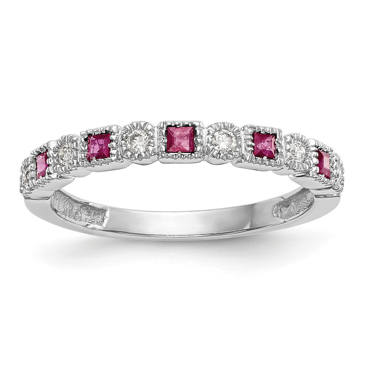 Diamond with Ruby Band 14k White Gold RM3450B-RU-010-WAA, MPN: RM3450B-RU-010-WAA, RM3450B-RU-010-W…