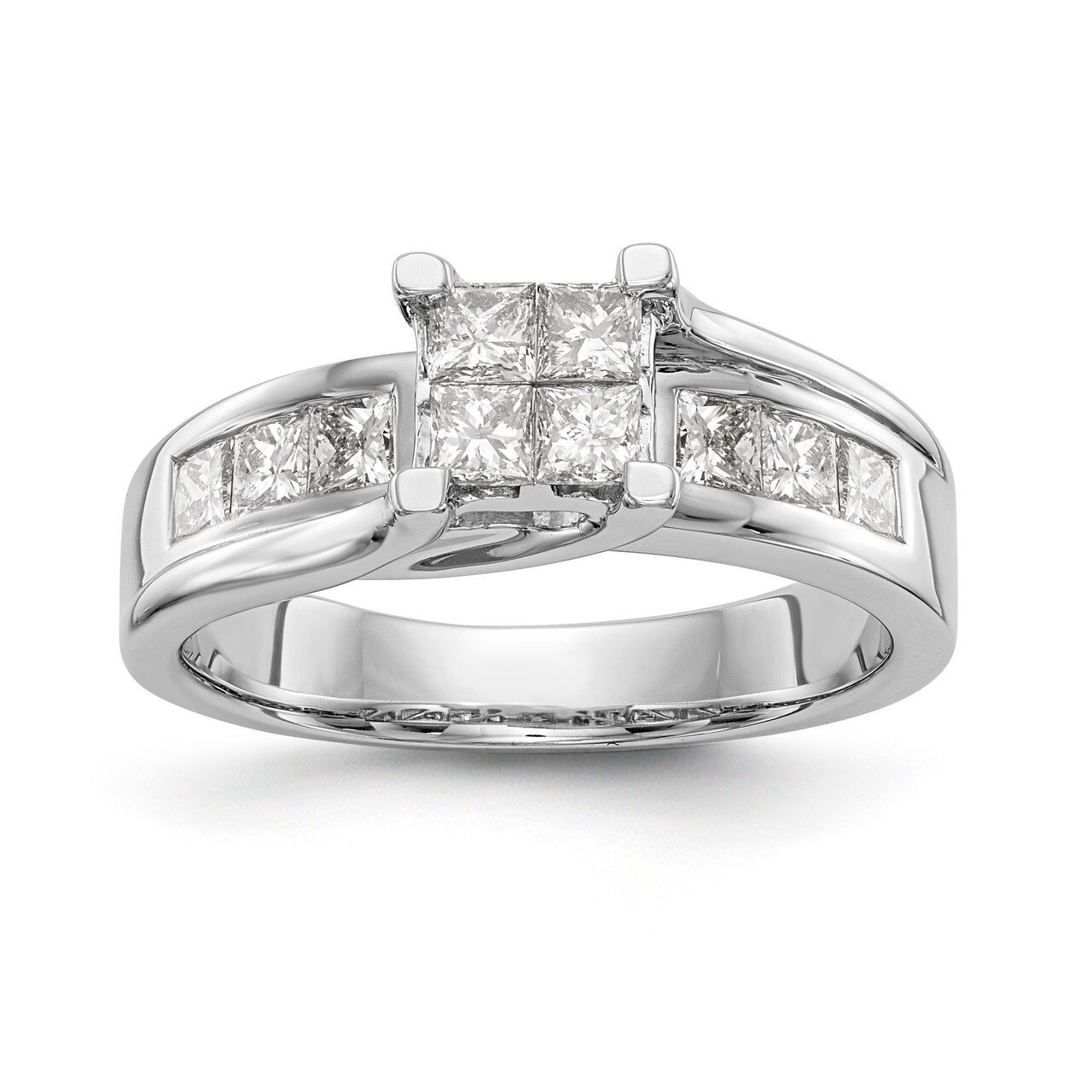 Complete Diamond Cluster Engagement Ring 14k White Gold RM2382E-100-WAA, MPN: RM2382E-100-WAA, RM23…