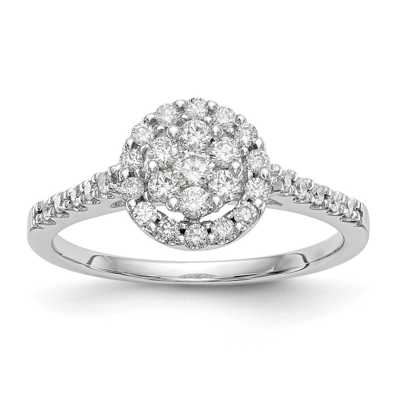 Complete Diamond Cluster Engagement Ring 14k White Gold RM2353E-050-WAA, MPN: RM2353E-050-WAA, RM23…