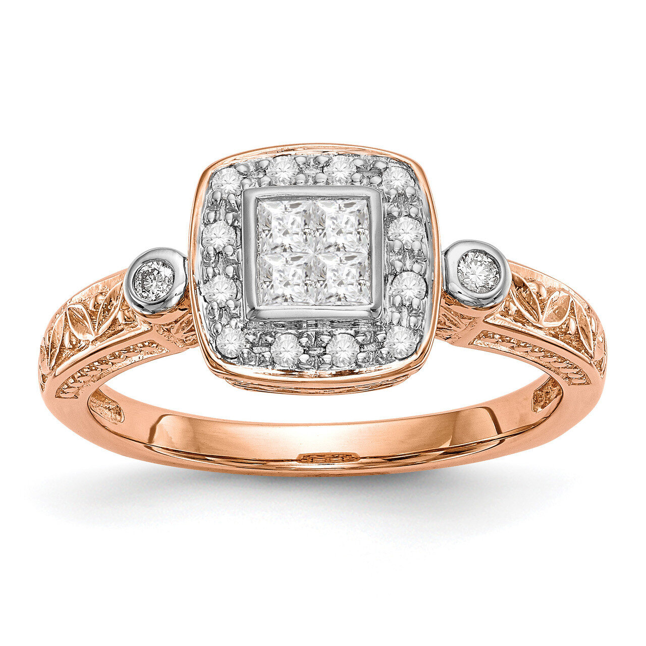 Complete Diamond Cluster Engagement Ring 14k White Gold RM2378E-033-RAA