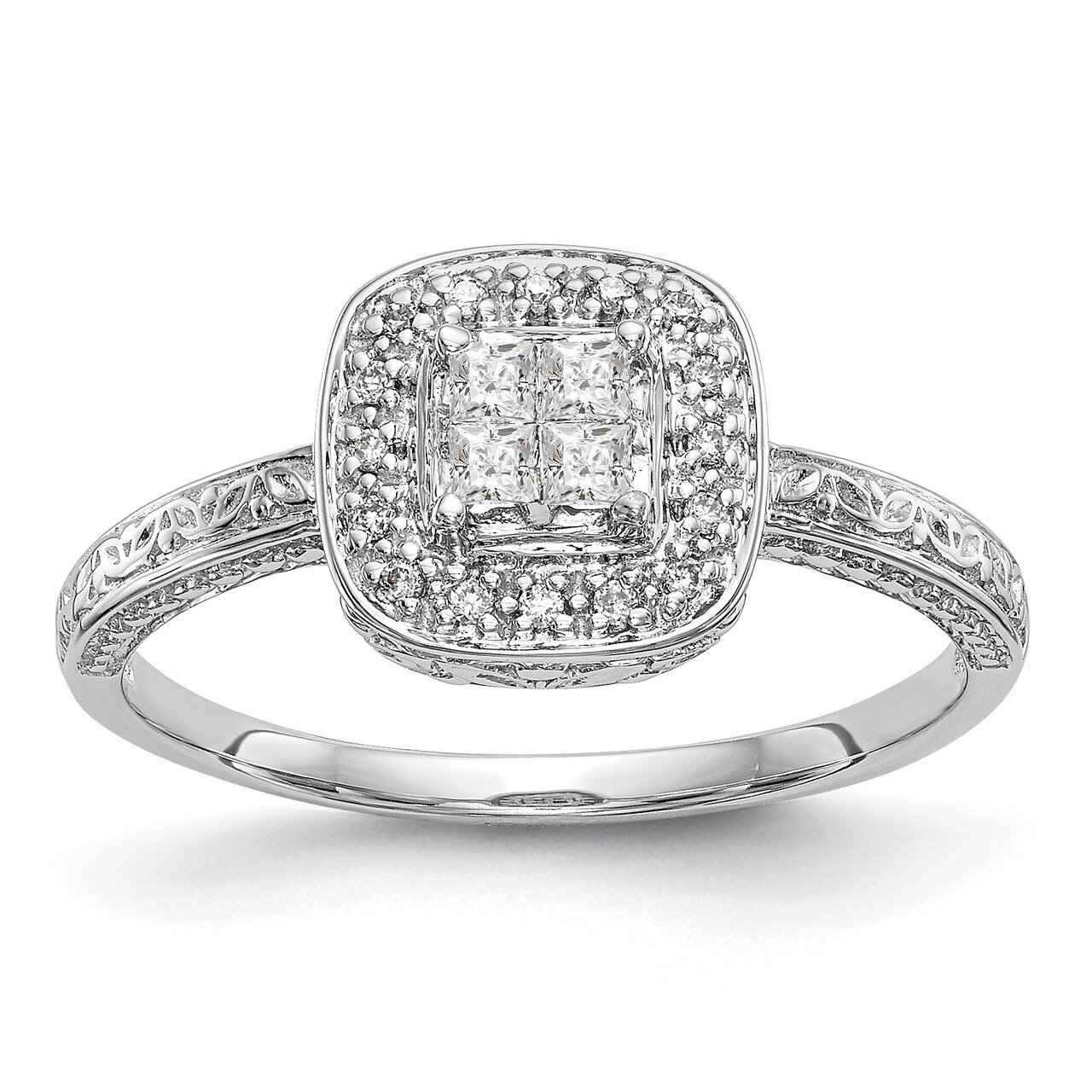 Complete Diamond Cluster Engagement Ring 14k White Gold RM2369E-020-WAA, MPN: RM2369E-020-WAA, RM23…