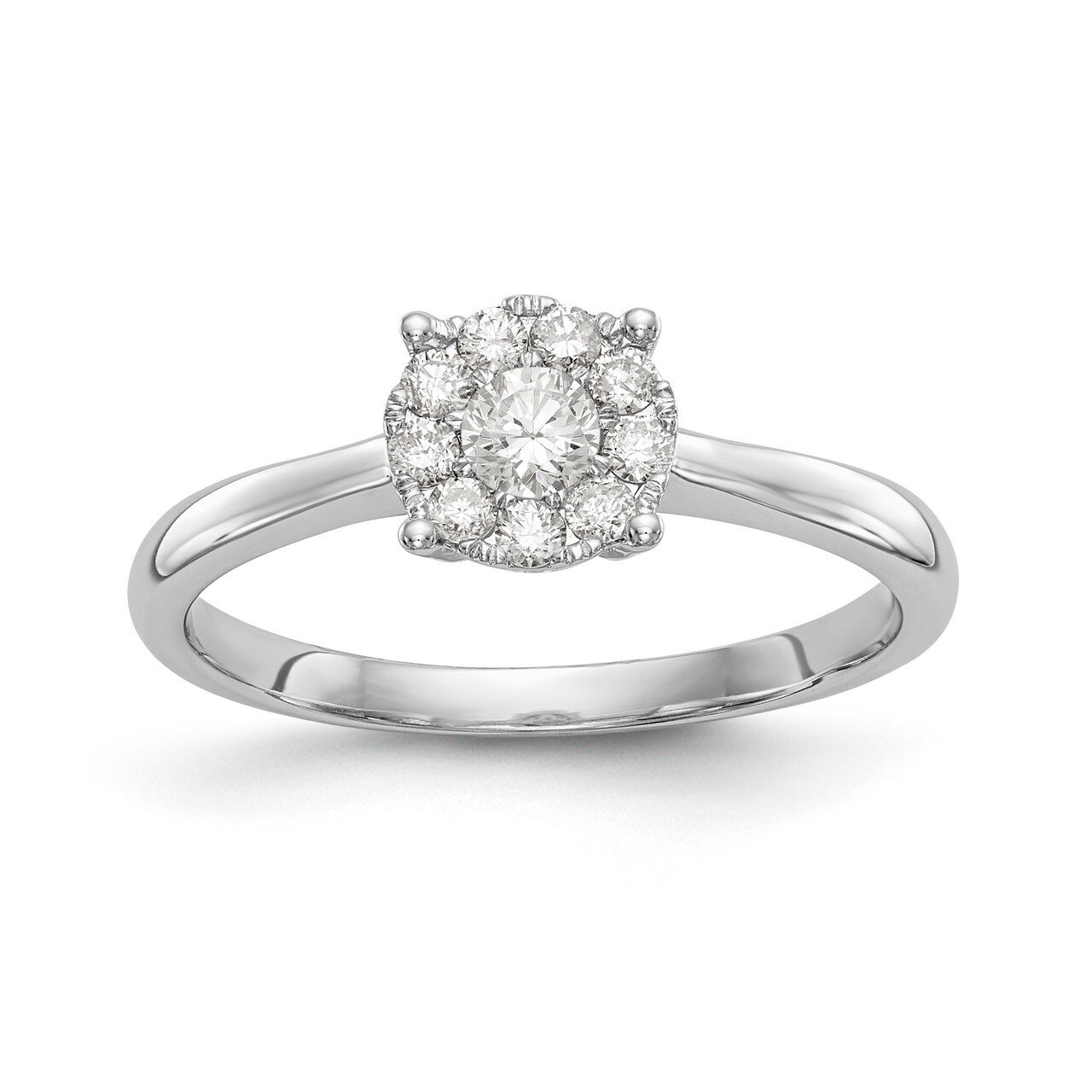 Complete Diamond Cluster Engagement Ring 14k White Gold RM2351E-033-WAA
