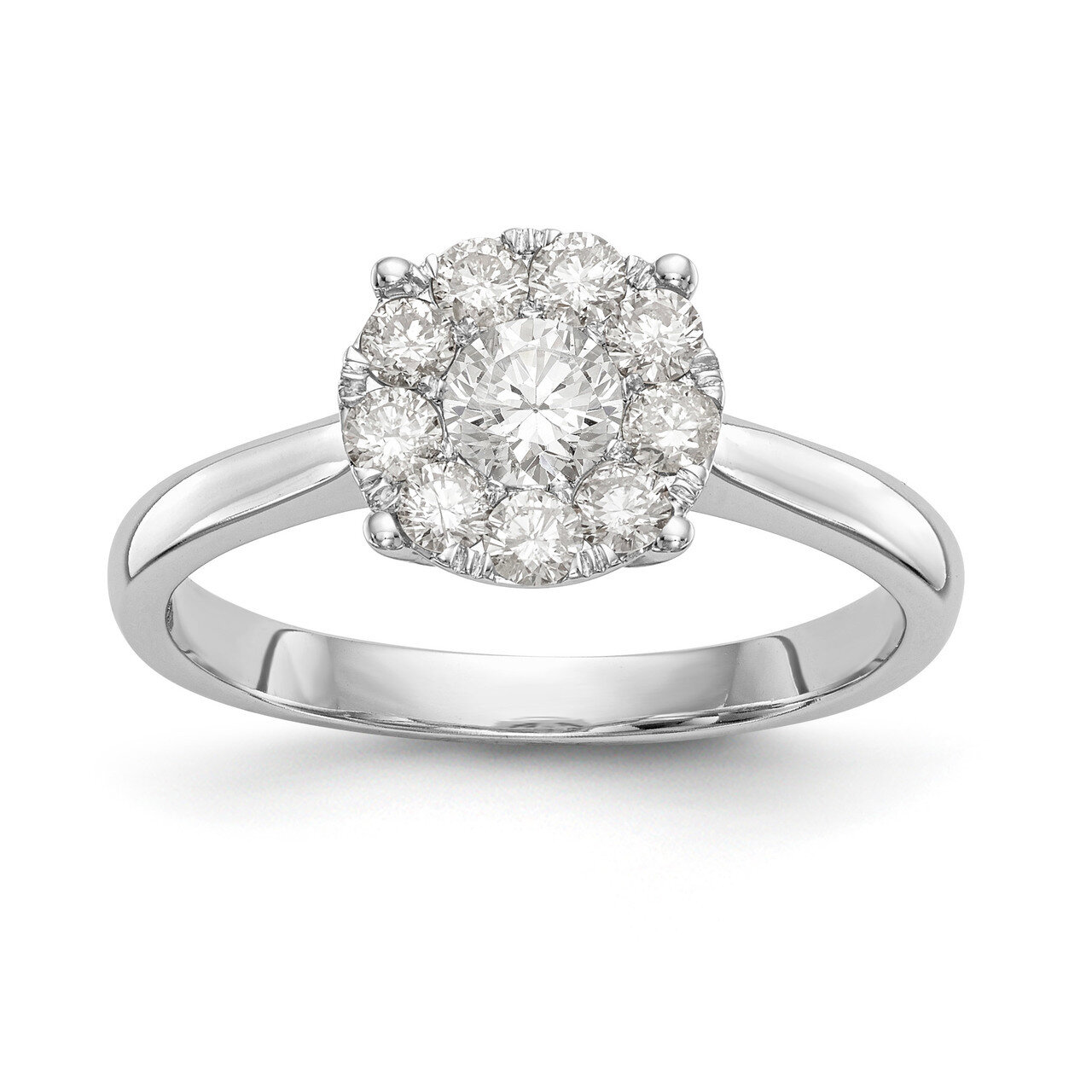 Complete Diamond Cluster Engagement Ring 14k White Gold RM2351E-075-WAA, MPN: RM2351E-075-WAA, RM23…