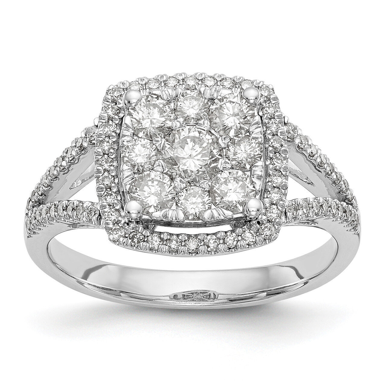 Complete Diamond Cluster Engagement Ring 14k White Gold RM2361E-100-WAA, MPN: RM2361E-100-WAA, 8839…
