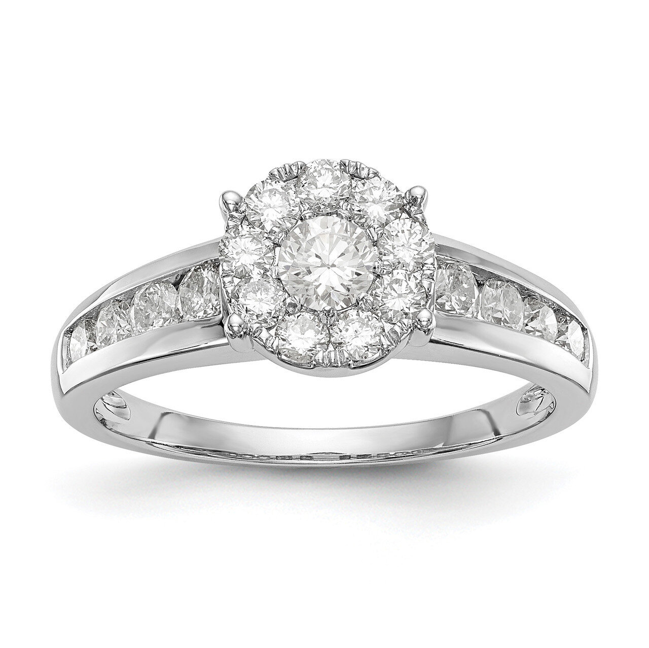Complete Diamond Cluster Engagement Ring 14k White Gold RM2355E-100-WAA, MPN: RM2355E-100-WAA, 8839…