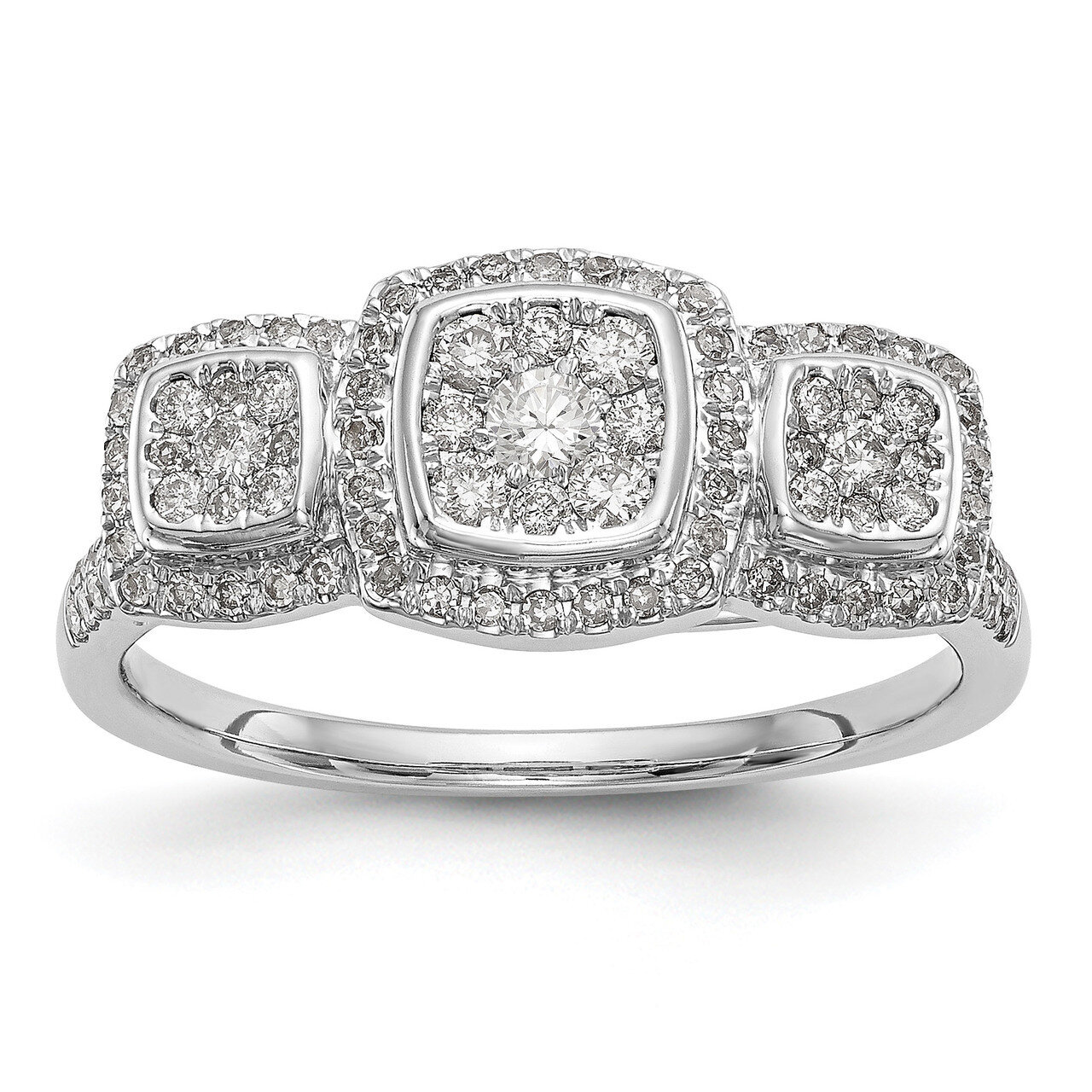 Complete Diamond Cluster Engagement Ring 14k White Gold RM2359E-050-WAA, MPN: RM2359E-050-WAA, RM23…