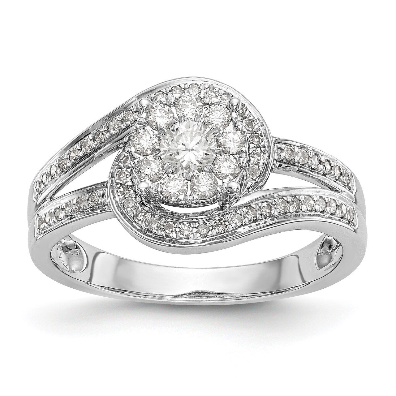 Complete Diamond Cluster Engagement Ring 14k White Gold RM2358E-050-WAA, MPN: RM2358E-050-WAA, RM23…