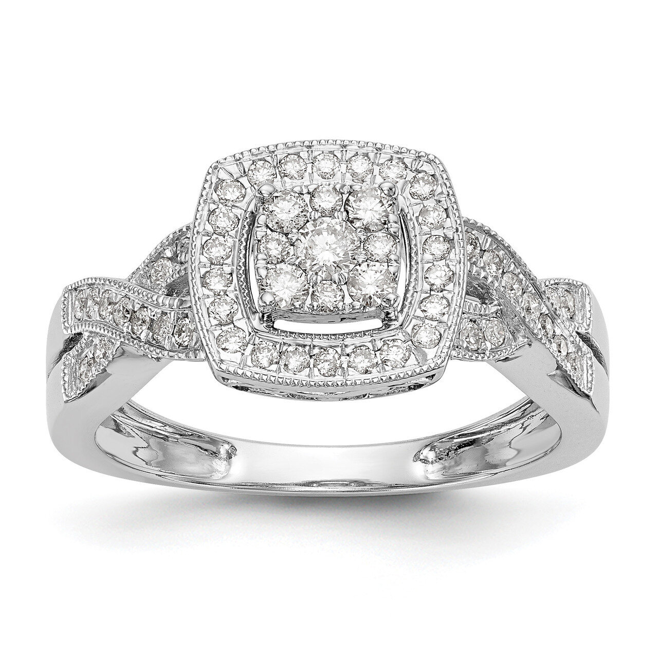 Complete Diamond Cluster Engagement Ring 14k White Gold RM2397E-040-WAA, MPN: RM2397E-040-WAA, 8839…