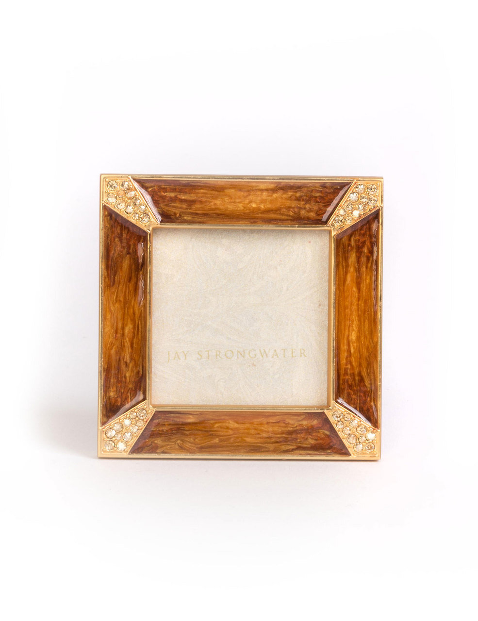 Jay Strongwater Leland Pave Corner 2 Inch Square Picture Frame Topaz SPF5130-248