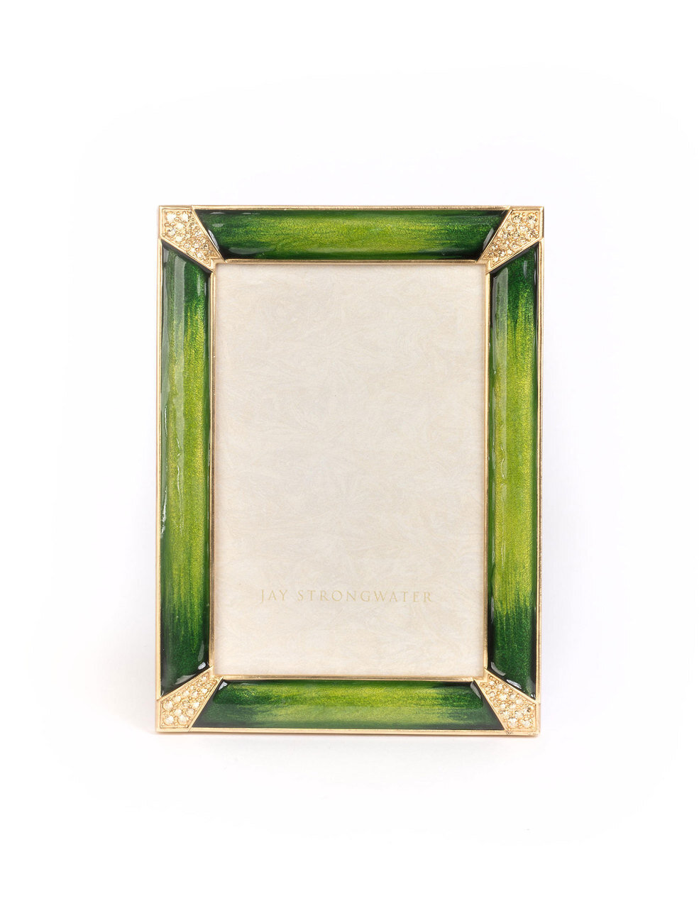 Jay Strongwater Leonard Pave Corner 4 x 6 Inch Picture Frame Emerald SPF5830-242, MPN: SPF5830-242,