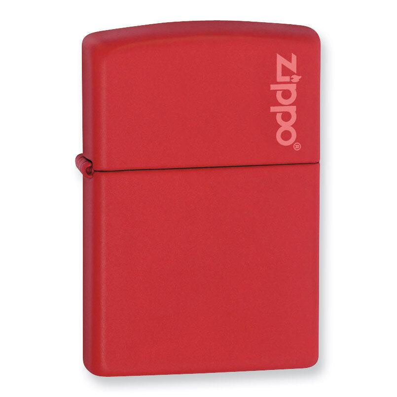 Zippo Red Matte Zippo Logo Lighter GL1090, MPN: GL1090, 41689113452