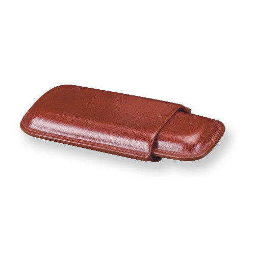 Cognac Leather Two Cigar Case GL8468