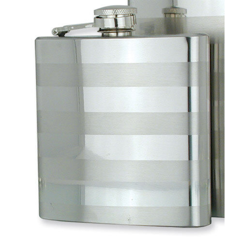 Polished and Brushed Stainless Steel 8Oz Hip Flask GL8825, MPN: GL8825, 788089075033