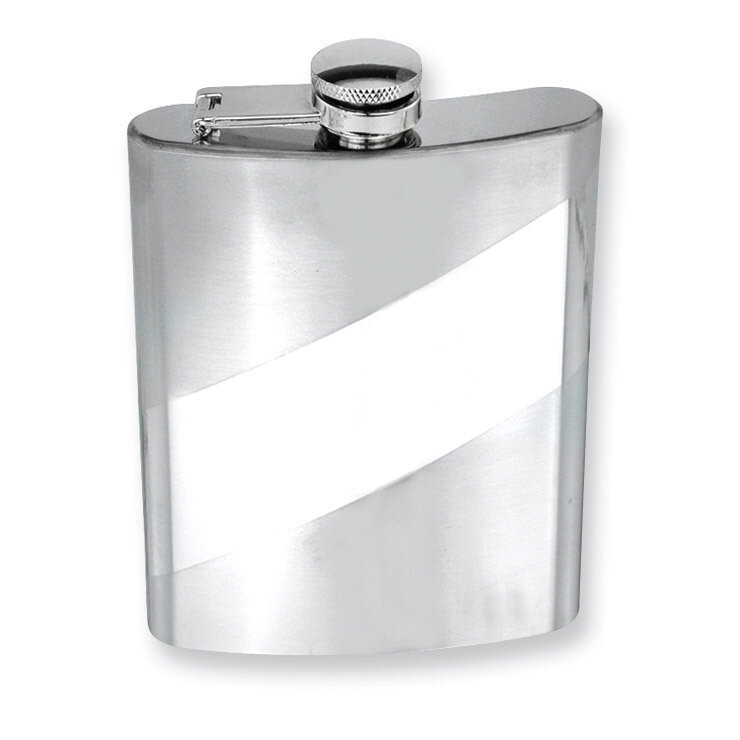 Polished and Brushed Stainless Steel 8Oz Hip Flask GP2724, MPN: GP2724, 788089143039
